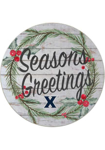 KH Sports Fan Xavier Musketeers 20x20 Weathered Seasons Greetings Sign