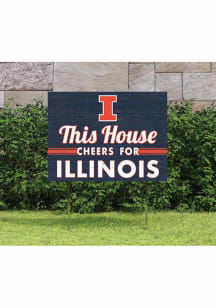 Orange Illinois Fighting Illini 18x24 This House Cheers Yard Sign
