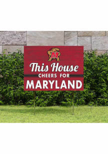 Red Maryland Terrapins 18x24 This House Cheers Yard Sign