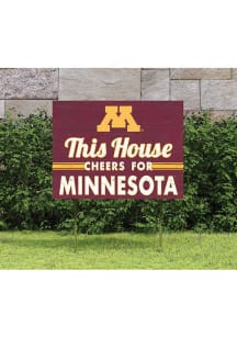 Red Minnesota Golden Gophers 18x24 This House Cheers Yard Sign