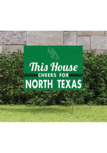 North Texas Mean Green 18x24 This House Cheers Yard Sign