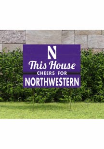 Purple Northwestern Wildcats 18x24 This House Cheers Yard Sign