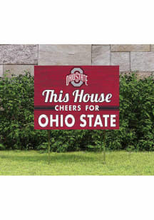 Red Ohio State Buckeyes 18x24 This House Cheers Yard Sign