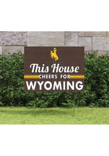 Wyoming Cowboys 18x24 This House Cheers Yard Sign