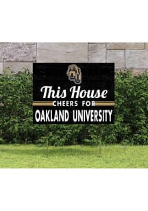 Oakland University Golden Grizzlies 18x24 This House Cheers Yard Sign
