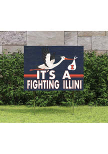 Orange Illinois Fighting Illini 18x24 Stork Yard Sign