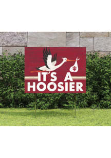 Red Indiana Hoosiers 18x24 Stork Yard Sign