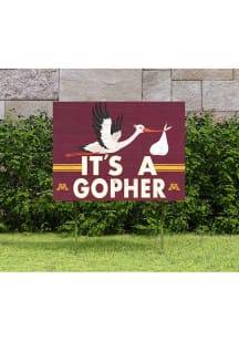 Red Minnesota Golden Gophers 18x24 Stork Yard Sign