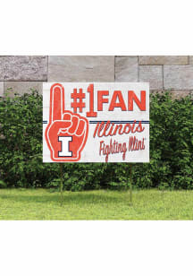 Orange Illinois Fighting Illini 18x24 Fan Yard Sign