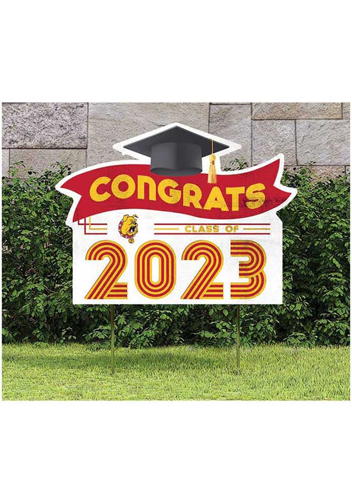 Ferris State Bulldogs 18x24 Congrats Graduation Yard Sign