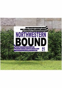 Purple Northwestern Wildcats 18x24 Retro School Bound Yard Sign
