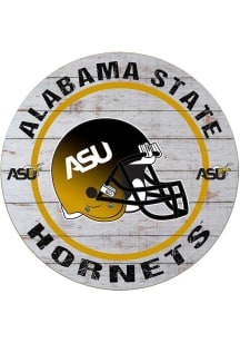 KH Sports Fan Alabama State Hornets Weathered Helmet Circle Sign