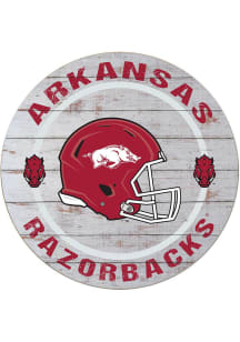 KH Sports Fan Arkansas Razorbacks Weathered Helmet Circle Sign