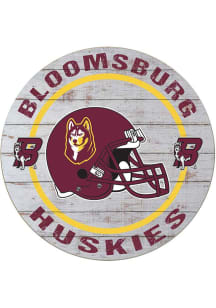 KH Sports Fan Bloomsburg University Huskies Weathered Helmet Circle Sign