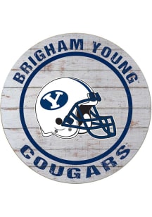 KH Sports Fan BYU Cougars Weathered Helmet Circle Sign