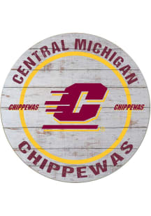 KH Sports Fan Central Michigan Chippewas Weathered Helmet Circle Sign
