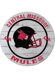 KH Sports Fan Central Missouri Mules Weathered Helmet Circle Sign