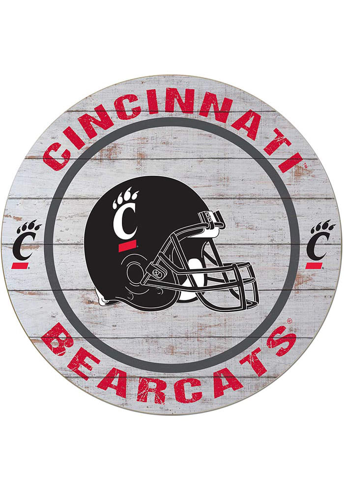 KH Sports Fan Cincinnati Bearcats Weathered Helmet Circle Sign