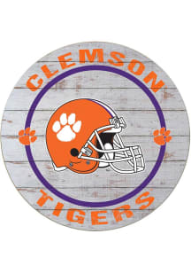 KH Sports Fan Clemson Tigers Weathered Helmet Circle Sign