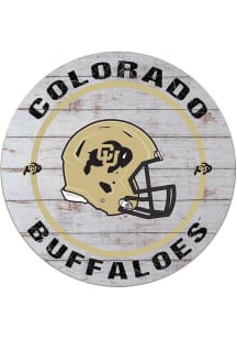 KH Sports Fan Colorado Buffaloes Weathered Helmet Circle Sign