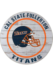 KH Sports Fan Cal State Fullerton Titans Weathered Helmet Circle Sign