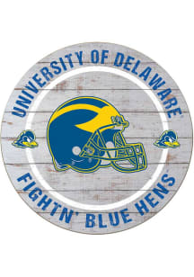 KH Sports Fan Delaware Fightin' Blue Hens Weathered Helmet Circle Sign