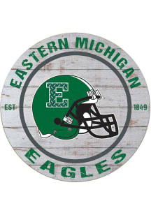 KH Sports Fan Eastern Michigan Eagles Weathered Helmet Circle Sign