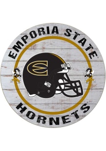 KH Sports Fan Emporia State Hornets Weathered Helmet Circle Sign