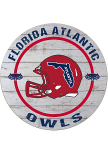 KH Sports Fan Florida Atlantic Owls Weathered Helmet Circle Sign
