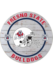 KH Sports Fan Fresno State Bulldogs Weathered Helmet Circle Sign