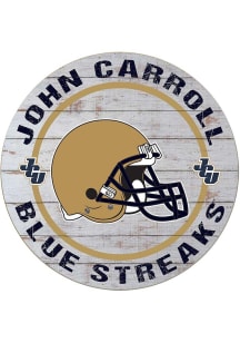 KH Sports Fan John Carroll Blue Streaks Weathered Helmet Circle Sign