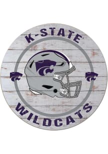 KH Sports Fan K-State Wildcats Weathered Helmet Circle Sign
