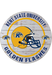 KH Sports Fan Kent State Golden Flashes Weathered Helmet Circle Sign