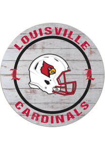 KH Sports Fan Louisville Cardinals Weathered Helmet Circle Sign