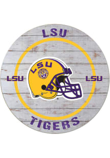KH Sports Fan LSU Tigers Weathered Helmet Circle Sign