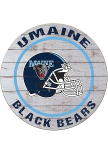 KH Sports Fan Maine Black Bears Weathered Helmet Circle Sign