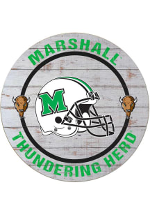 KH Sports Fan Marshall Thundering Herd Weathered Helmet Circle Sign