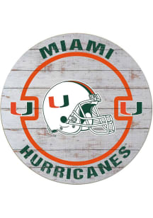 KH Sports Fan Miami Hurricanes Weathered Helmet Circle Sign
