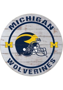 KH Sports Fan Michigan Wolverines Weathered Helmet Circle Sign