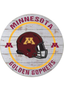 Grey Minnesota Golden Gophers Weathered Helmet Circle Sign