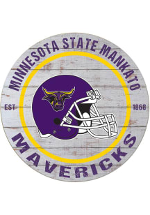 KH Sports Fan Minnesota State Mavericks Weathered Helmet Circle Sign
