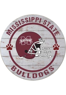 KH Sports Fan Mississippi State Bulldogs Weathered Helmet Circle Sign