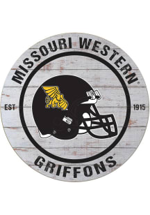 KH Sports Fan Missouri Western Griffons Weathered Helmet Circle Sign