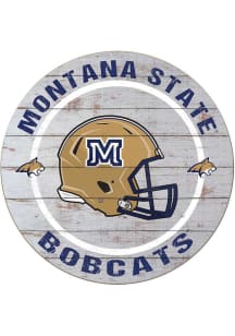 KH Sports Fan Montana State Bobcats Weathered Helmet Circle Sign