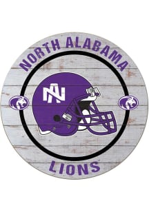 KH Sports Fan North Alabama Lions Weathered Helmet Circle Sign