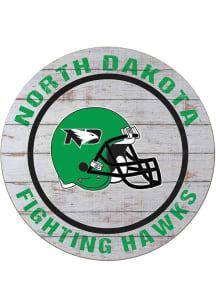 KH Sports Fan North Dakota Fighting Hawks Weathered Helmet Circle Sign