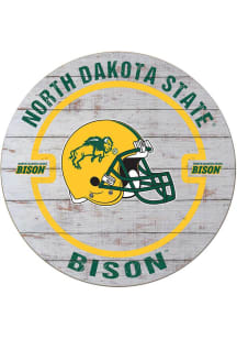 KH Sports Fan North Dakota State Bison Weathered Helmet Circle Sign