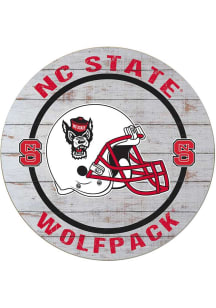 KH Sports Fan NC State Wolfpack Weathered Helmet Circle Sign