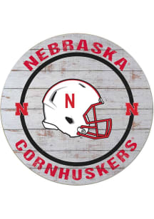 KH Sports Fan Nebraska Cornhuskers Weathered Helmet Circle Sign