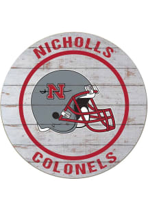 KH Sports Fan Nicholls State Colonels Weathered Helmet Circle Sign